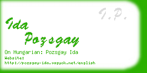 ida pozsgay business card